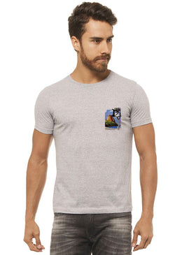 Camiseta Cinza Mescla Estampada Masculina Joss - F Teleferico, caimento reto e solto.- INFORMAÇÕES: Modelo: 4308 - Cor: CINZA-MESCLA - Composição: 100 % Algodão Lavagem:... 