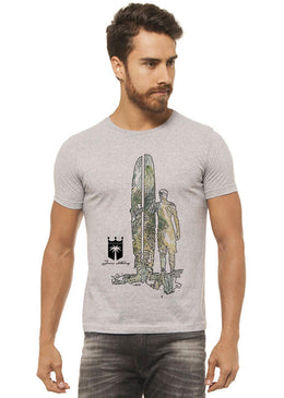 Camiseta Cinza Mescla Estampada Masculina Joss - Homem Prancha, caimento reto e solto.- INFORMAÇÕES: Modelo: 4308 - Cor: CINZA-MESCLA - Composição: 100 % Algodão Lavagem:... 
