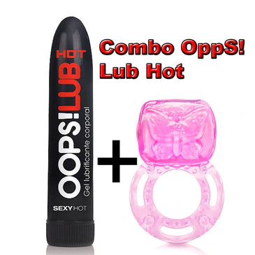 - Combo Oops! Lub Hot + Anel Peniano C/Micro Vibrador - - Gel Lubrificante Hot - 50g -Oops!Lub também foi pensado para quem gosta de brincar sozinho, sua prática... 