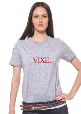 Camiseta Cinza Mescla Estampada Feminina Joss , Caimento Reto E Solto.-- Informações: Modelo: 4308 - - Cor: Cinza-Mescla - - Composição: 100 % Algodão -... 