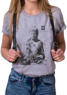 T-Shirt Joss Mescla Premium Buda Sentado Cinza,Caimento Reto e Gola Careca.-INFORMAÇÕES: Modelo: 9035TShirtMesclaCor: CinzaComposição: 100% AlgodãoLavagem: lavar a mão ou máquina, não alvejar, não secar em... 