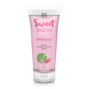 Sweet Sensation - gel siliconado beijável sabor Melancia- 60g -  Deixe os seus momentos mais especiais com o novo lançamento da Sexy Hot, o Sweet Sensation. Delicioso... 