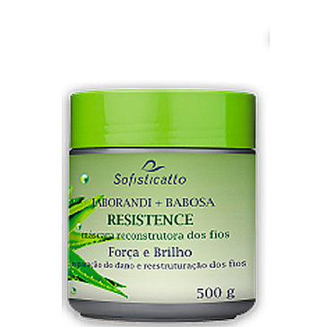Máscara Reconstrutora dos Fios Jaborandi + Babosa Resistence A junção da aloe vera (o nome cientifico da babosa) fortalece os fios, enquanto a presença do jaborandi... 