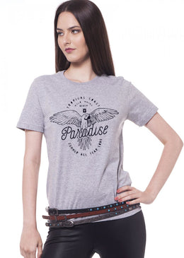 T-Shirt Joss Mescla Paradise Cinza,Caimento Reto e Gola Careca.-INFORMAÇÕES: Modelo: 9019TShirtMesclaCor: CinzaComposição: 100% AlgodãoLavagem: lavar a mão ou máquina, não alvejar, não secar em tambor, não... 