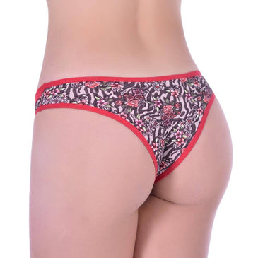 ** Amostras de cores e estampas encontram-se na última foto.**Calcinha confeccionada em Romantic estampada, com viés liso e detalhes em renda na parte da frente.Obs:... 