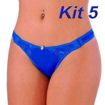 Kit 5 Tangas Fio Apressa !!!! para estar sempre preparada ...Ousada ao mesmo tempo muito sexyCores : Variadas Tamanho : Veste tamanho M no primeiro colchete... 
