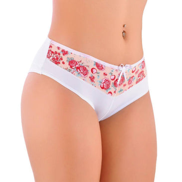 Kit Calcinha Cristal 6 Peças Kit composto por 2 M - 2 G - 2 GG     Cor :Branca com estampas variadas Calcinha confeccionada em Microfibra... 