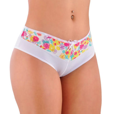 Kit Calcinha Cristal 6 Peças Kit composto por 2 M - 2 G - 2 GG     Cor :Branca com estampas variadas Calcinha confeccionada em Microfibra... 
