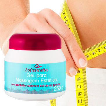 GEL PARA MASSAGEM ESTÉTICA 250 G Celulite e gordura localizada nunca mais! Descubra o poder de ação do extrato de Guaraná e da Centella Asiática. A Centella... 