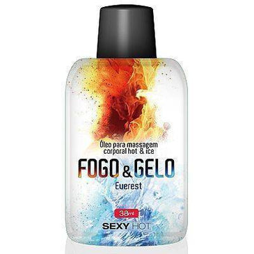 Óleo para massagem beijável FOGO E GELO - Menta Ice ou Everest ( Esquenta / Esfria)Com 38 gramasDescubra novas sensações: Aplique sobre a pele o Óleo Fogo e... 