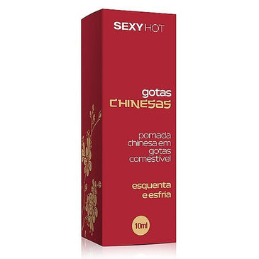 Gotas Chinesas - Esquenta e Esfria !!!Modo de usar: Aplicar sobre o local desejado massagear e saborear a vontade. O produto esfria é aquece. PRODUTO COMESTÍVEL.Embalagem com aplicador conta... 