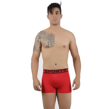 Kit 5 Cueca Boxer Lisa Cotton Algodão Box Underwear Premium Cuecas -  Preto+Vermelho