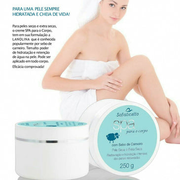 Creme Corporal com Sebo de Carneiro Spa 250g Sofisticatto A LANOLINA é obtida através de um sofisticado processo de refinação de cera da lã bruta do... 