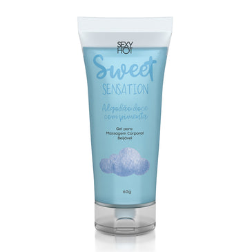 Sweet Sensation - gel siliconado beijável sabor Algodão Doce - 60g - Deixe os seus momentos mais especiais com o novo lançamento da Sexy Hot, o Sweet Sensation.... 