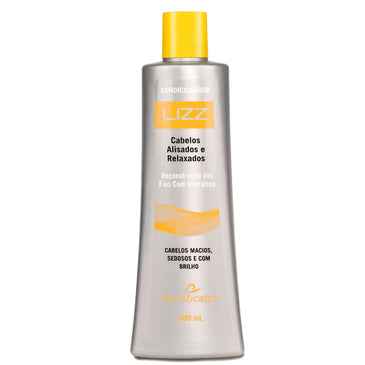 Condicionador Lizz - 500ml Seus cabelos saudáveis Promove a reconstrução dos fios. Proporciona um pentear mais, fácil e diminui a quebra. Fabricante: Sofisticatto 