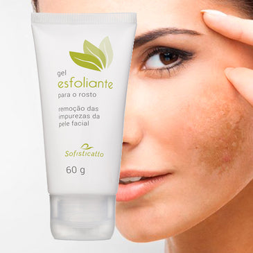 Gel Esfoliante para o Rosto 60g Sofisticatto Indicado para todos tipos de pele. Retira as células mortas, proporcionando limpeza e uniformidade. 