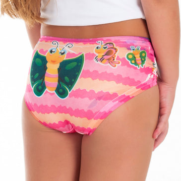 Kit com 10 Calcinhas Infantil com cores SortidasModelo estampadinho muito confortávelCom forro em algodãoComposição:92% Poliéster - 08% ElastanoInstruções de lavagem: lavagem a mão, não usar... 