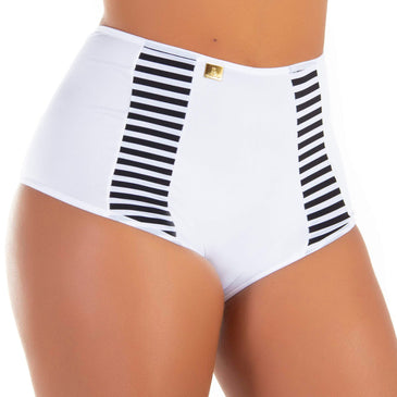 Calcinha estilo calçola alta com aproximadamente 17cm de lateral, toda confeccionada em microfibra com detalhe 