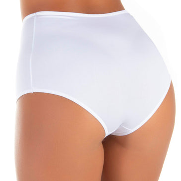 Calcinha estilo calçola alta com aproximadamente 17cm de lateral, toda confeccionada em microfibra com detalhe 