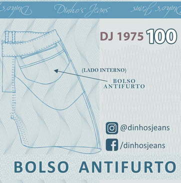 Calça Feminina  Modelo : Tradicional  Cintura Alta Marca: Dinho´s Jeans Tecido: Jeans  Composição: 78,5% Algodão    20% Poliéster  1,5% Elastano Modelo veste tamanho: 40Obs: Calça Bolso Antifurto> Porta  cartão de... 