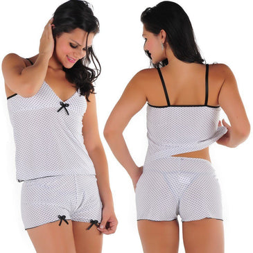 Baby Doll Tri-Legal Gissely3 Peças : Camisete, Short e Tanga  Baby Dolls Trio Gisely, Dados técnicos : Tecido Microfibra estampada e Renda Elástica Composição :... 