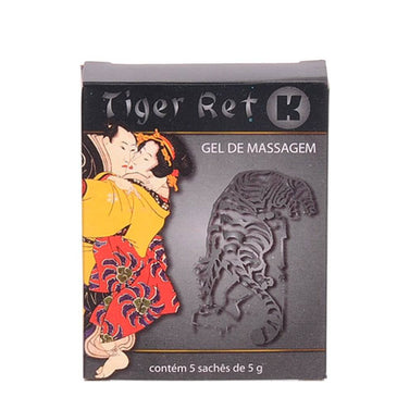 KGel Retardante Masculino. -  PROLONGA O PRAZER Gel Tiger - Ret. 5g.- em caixa 5 saches. foi especialmente desenvolvido para massagem sensuais. Uma vez aplicado sobre... 