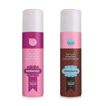 Óleo para massagem beijável Aerosol - Sabor Chocolate ou Morango (166ml/90g)O Óleo para Massagem Beijável Chocolate ou Morango é deliciosamente prático, vai direto ao ponto do corpo... 