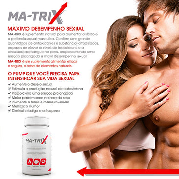 Meninos não tem mais desculpas !!!Máximo desempenho sexual!Não poderíamos esquecer os homens. O Ma-trix é Suplemento vitamínico e mineral masculino à base de Maça Peruana Trib-Mix,... 