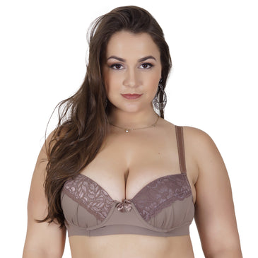 FABRICAÇÃO PRÓPRIA - PRONTA ENTREGA EXCELÊNCIA EM QUALIDADE!DESCRIÇÃO DO PRODUTO: Soutien plus size com bojo confeccionado em microfibra de poliamida lisa com detalhe drapeado no bojo... 